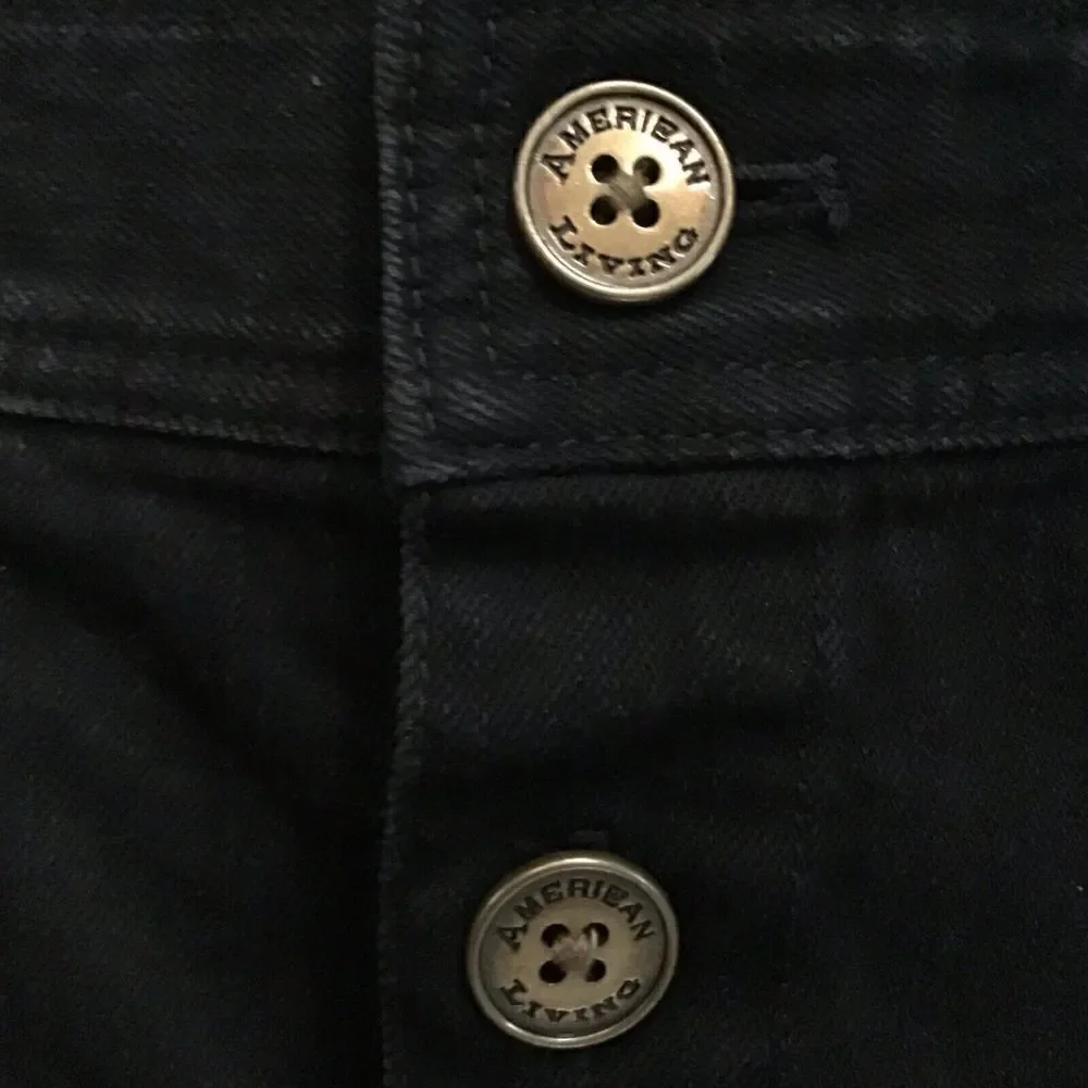 American Living Black Button Front Pencil Skirt Size 8 - Picture 3 of 5